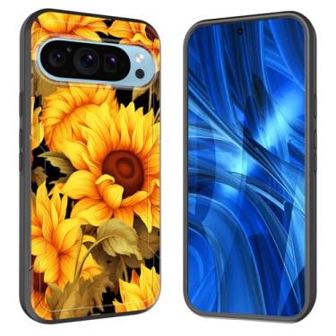 Imagem de JHYYTUJTYP Capa para Pixel 10 Pro XL, [Teste de queda de grau militar] Capa protetora resistente à prova de choque resistente para Google Pixel 10 Pro XL 6,8 polegadas 2025, girassóis amarelos