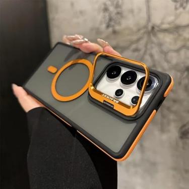 Imagem de Capa protetora de lente magnética de metal para Galaxy Samsung S25 S24 S23 S22 Ultra Plus FE à prova de choque (para Samsung S24FE/laranja)