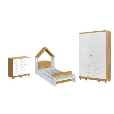 Imagem de Quarto Infantil Completo MDF Dorabelly Junior Com Cama 