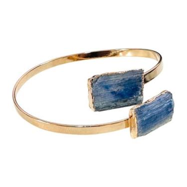 Imagem de Bracelete Pulseira Pedra Natural Cianita Azul Ajustável - Equilíbrio P