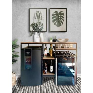 Imagem de Aparador Buffet para Adega, Cervejeira ou Frigobar Ferro Industrial - 