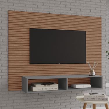 Imagem de Painel Suspenso Flávia 100% MDF Tuboarte p/ TVs até 43 Polegadas 2 Nichos