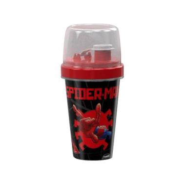 Imagem de Mini Shakeira 320 Ml Homem-Aranha Com Tampa 1077 Plasútil - Plasutil