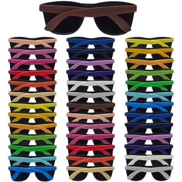 Imagem de QYVEWY Óculos de sol neon a granel para adultos, cor barata, para praia, aniversário, piscina, festa de casamento, 40 cores