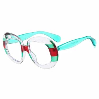 Imagem de Óculos de sol vintage grandes ovais, femininos e masculinos, armação grande, óculos de sol para viagem, verão, UV400 (verde transparente)