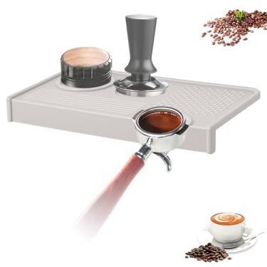 Imagem de Estação organizadora de café expresso de silicone sólido, organizador conveniente de adulteração de café para uso em cafeteria em estúdio doméstico (cinza)