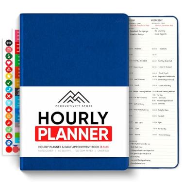 Imagem de Hourly PRO – Agenda diária diária tamanho A4 de 21,5 x 28 cm e diário de gratidão com agenda diária e agenda – aumente a produtividade, gerenciamento de tempo e alcance seus objetivos – Sem data
