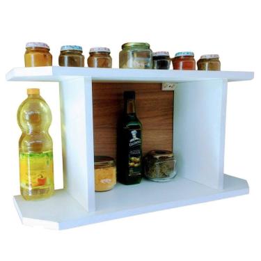 Imagem de Nicho Organizador Para Cozinha Porta Temperos Potes Mdf 52Cm