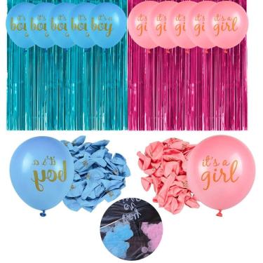 Imagem de Kit Decoração Festa Chá Revelação Azul Rosa Decoração Festa