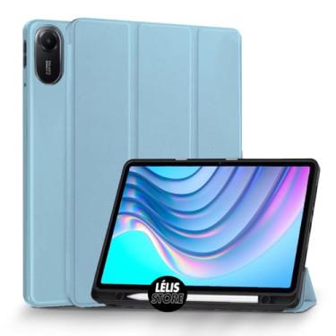 Imagem de Capa Capinha Case Compatível com Redmi PAD 2 com função sleep e suporte Com Compartimento Para Pencil Caneta Tampa Magnética PREMIUM (AZUL BEBE)