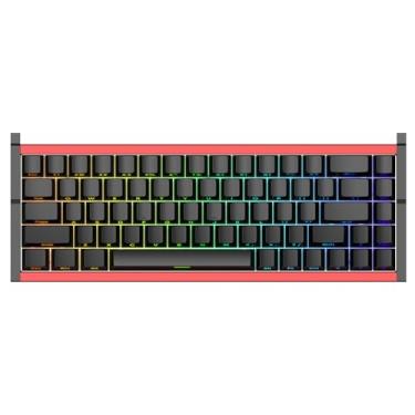 Imagem de IROK MG68ACE Teclado com interruptor magnético com 68 teclas, corpo de liga de alumínio, baixa latência 8K, ARGB, driver de web, teclado personalizável para jogos (preto vermelho)