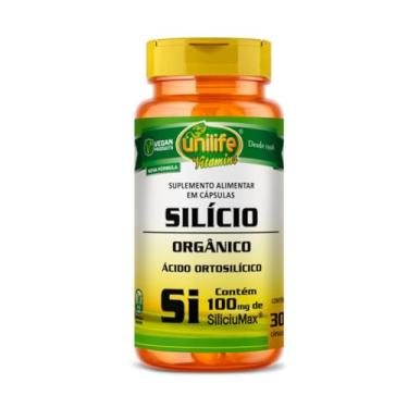 Imagem de Silício Orgânico Ácido Ortosilícico 100mg Selo Siliciumax 30 Cápsulas Vegano Unilife