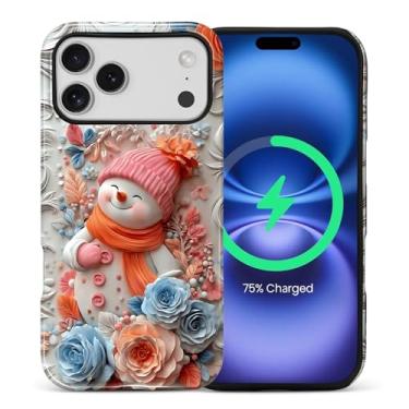 Imagem de Capa para iPhone 17 Pro Max [compatível com MagSafe], silicone macio brilhante + capa protetora 2 em 1 de policarbonato rígido antiarranhões à prova de choque para mulheres e homens - boneco de neve