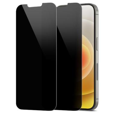 Imagem de Diacube Pacote com 2 protetores de tela de privacidade para iPhone 12 Mini [anti-espião de 27°] Película híbrida de PET revestida de vidro duplo 9H ultrafina [inquebrável] resistente a arranhões