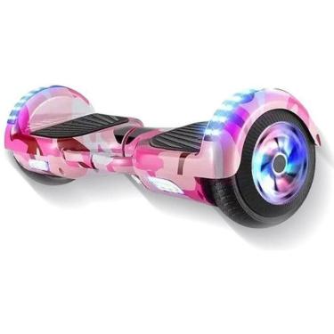 Imagem de Hoverboard Overboard Skate Elétrico Led Rosa Camuflado Nº37