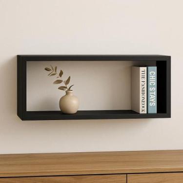 Imagem de Nicho retangular 60x30x15 preto para sala escola decoração cozinha - C