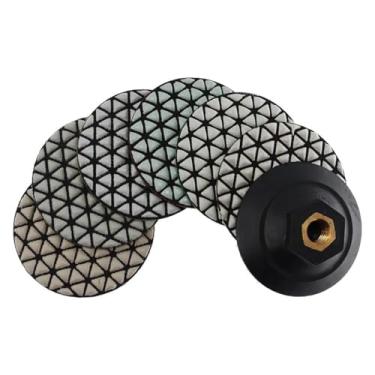 Imagem de BYYINGSUS 6 peças/conjunto de almofadas de polimento a seco de 7,6 cm premium afiadas flexíveis de diamante para disco de lixa de pedra de mármore de granito