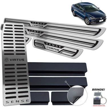 Imagem de Descanso + Soleira Gravação Preto Baixo Relevo Virtus Sense