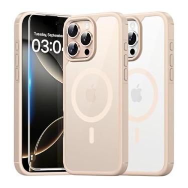 Imagem de Capa Magnética para iPhone 16 Pro 6.3, 38 Ímãs N52, Proteção Nível Militar, 2 Protetores de Tela 9H, Cristalina e Não Amarela, Design Fino e Confortável, Compatível M4gS4fe