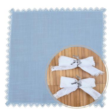 Imagem de Kit 2 Guardanapo Branco Tecido Renda Guipir 45Cm Mesa Posta