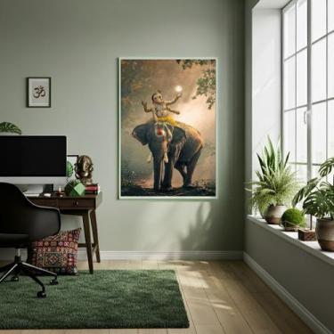Imagem de Quadro Decorativo Lord Ganesha Elefante - 70x50cm - Quadros On-line, M