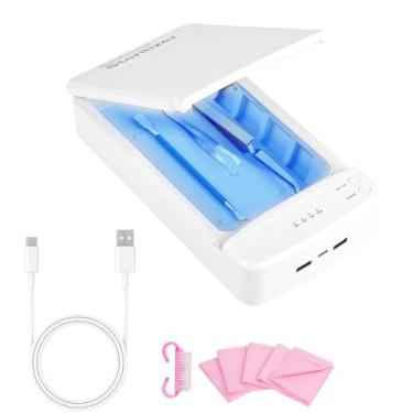 Imagem de Esterilizador de ferramentas de unhas com luz azul, caixa de esterilização USB portátil para salão de manicure, pinças, tatuagens, tesouras, joias, telefone, relógio, chaves