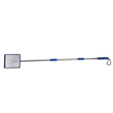 Imagem de Generic Matra de Areia de Gato, Aço Inoxidável 201 Anti Anti -Sticking Eficiente Sifting Metal Handel Longo Pet Pet Shovel Extendível Fácil de Montar para Casa para Frango (Azul)