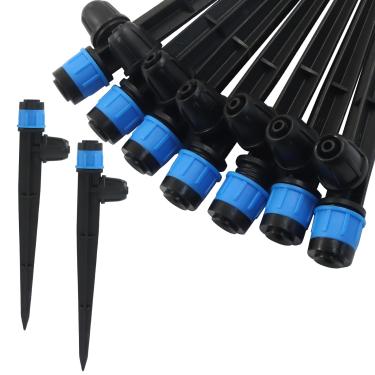 Imagem de BokWin 25 peças de 1/10.2 cm emissores de irrigação por gotejamento pulverizador gotejador de jardim com fluxo de água ajustável de 360 graus para tubo de 1/10.2 cm para sistema de irrigação de jardim