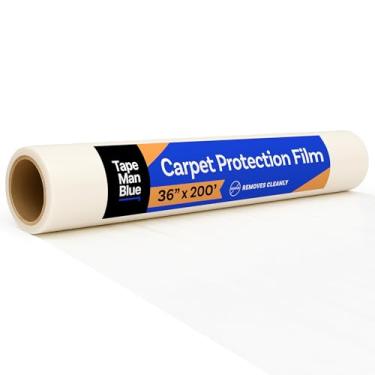 Imagem de Película de proteção de carpete 91,44 cm x 200' rolo. Feito nos EUA! Fácil de desenrolar, remoção limpa, o mais forte e mais durável protetor de carpete. Película protetora de superfície autoadesiva transparente.