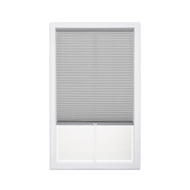 Imagem de DEZ Furnishings QCLG284480 Persiana celular com filtro de luz sem fio, 71 cm L x 122 cm A, nuvem cinza