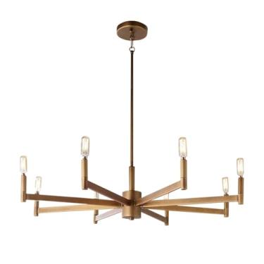 Imagem de Lustre escandinavo simples criativo sala de estar personalizado sala de jantar lâmpadas e lanternas simples galho de árvore lustre, Retro Luminárias