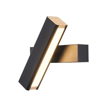 Imagem de Luminária de parede LED nórdica giratória em alumínio, preta e regulável, abajur de acrílico, luzes para corredor, decoração de sala de estar, restaurante e quarto (preto)