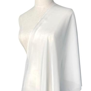 Imagem de 8 Momme Mulberry Silk Chiffon Roupas Tecido Telas Tule Vestidos Elegante Luxo para Mulheres para Costura por Metros SC8L (Branco Natural, 3 jardas)