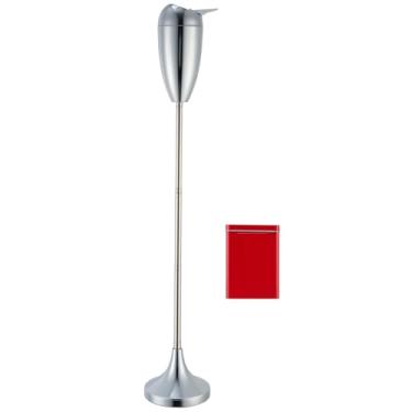 Imagem de CO-Z Cinzeiro ajustável, cinzeiro de pé 2 em 1 para uso interno de pátio externo com mastro extensível, 51-89 cm à prova de vento, eliminação de pontas de cigarro de mesa, suporte de cinzas coberto