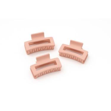 Imagem de Kit 3 Presilhas de Cabelo Femininas Rosa Coreano 4.5cm - Beta Wears