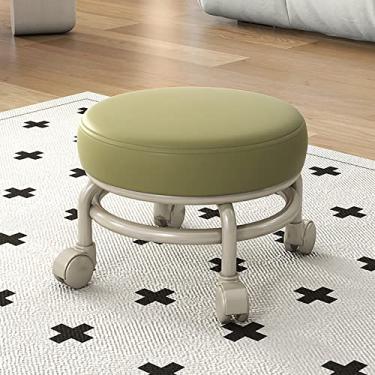 Imagem de LYECYGJL Banqueta com rodas banco cosmético banco com rodas banco pequeno banco com rodas para loja garagem jardim bancos baixos portáteis com rodas (A) (G)