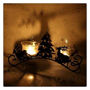 Imagem de Castiçal retrô de metal europeu para pássaros de pinheiro, decoração de casa, castiçal, mesa, Natal, casamento, decoração de casa