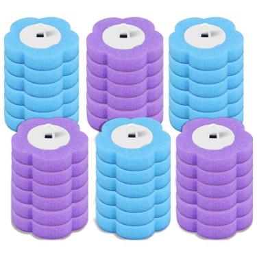 Imagem de 36 refis de limpador de escova de vaso sanitário, refis de varinha de vaso sanitário, esponjas laváveis para banheiro, banheira e limpeza de piso (azul + roxo)