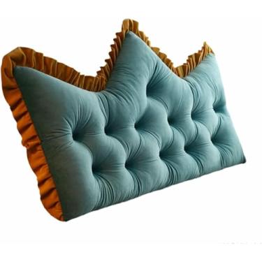 Imagem de LGEOELIAS Travesseiro de cabeceira de leitura para encosto de cama, travesseiro de cabeceira triangular com capa removível, almofadas de leitura para descanso de cama