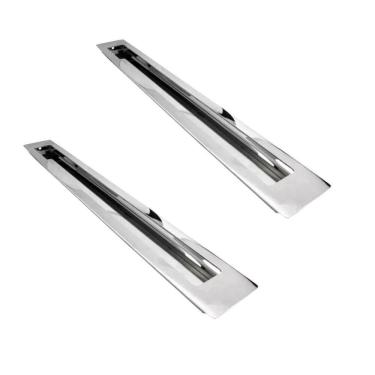 Imagem de Kit 2 Puxador Concha Embutir Porta Inox Polido Cromado 45 Cm