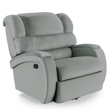 Imagem de Poltrona do Papai Reclinável Napoli Glider Giratória Massagem PU Cinza FH1 - D'Rossi