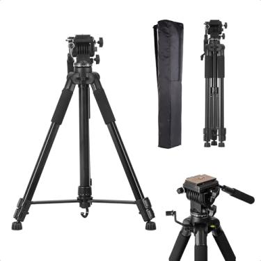 Imagem de Tripé de Câmera com Cabeça Hidráulica Profissional 170cm TPC-688 Sou Foto
