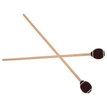 Imagem de ZJchao Marimba Marimbas, 1 par, Com Cabo de Madeira de Bordo Com lã Forte e Macia, Brilhante e Sem Rebarbas, Bons Substitutos para Iniciantes que Treinam Em Instrumentos de (poste de madeira marrom)