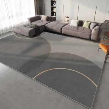 Imagem de Tapete minimalista para sala de estar, sofá, mesa de centro, tapete de chão, fácil de limpar, tapete para armário, decoração para casa (120 x 160 cm, 47 x 63 polegadas/vermelho)