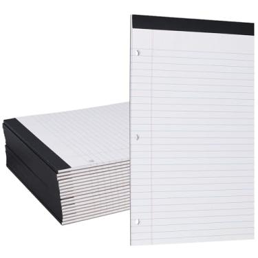 Imagem de SENJEOK Pacote com 18 blocos legais A4, blocos de escrita perfurados com régua larga de 3 furos, blocos de notas de papel de folha para notas de escritório, branco, 30 folhas