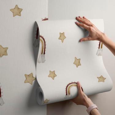 Imagem de Papel de Parede Boho para Quarto Infantil – Tendência em Decoração Suave e Encantadora (Modelo 03)