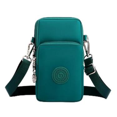 Imagem de Bolsa tiracolo pequena para mulheres - Bolsas de telefone com alça transversal - Bolsa de braço de nylon leve para itens essenciais Pequena verde