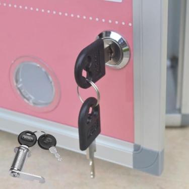 Imagem de Generic Trava com chave de 16 mm para armários de metal, armários, caixas de ferramentas, gavetas com 2 chaves, rosa, resistente ao clima