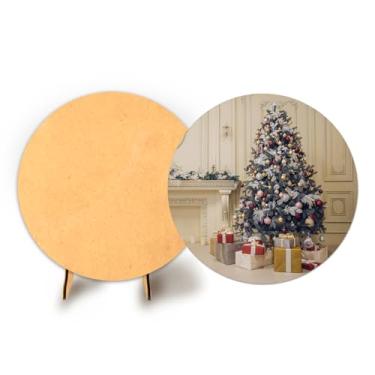 Imagem de Painel Redondo C Elastico 50cm Natal + Suporte MDF (NAT013)