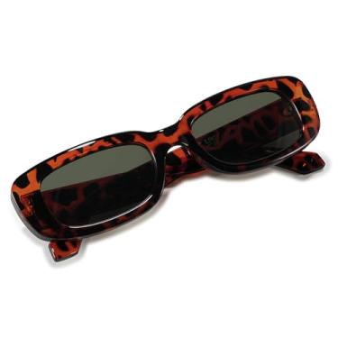 Imagem de Óculos de sol retangulares para mulheres, óculos de sol vintage, estilo retrô para festas de compras, Marrom G15